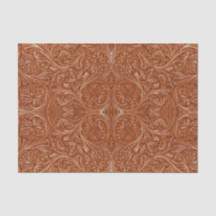 cowboy western country pattern tooled leather tissue paper