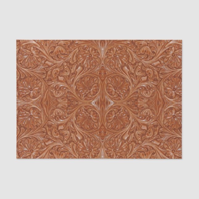 cowboy western country pattern tooled leather tissue paper (Front)