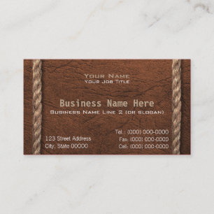 Cowboy / Western Faux Leather & Rope Business Card