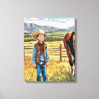 Cowboy Western Rancher Boy's Bedroom Graphic Art 