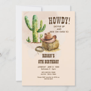 Cowboy Western Rodeo Birthday Invitation