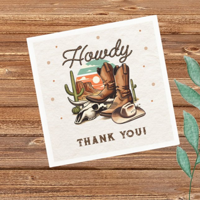 Cowboy Western Rodeo Birthday Kids  Napkin (Creator Uploaded)