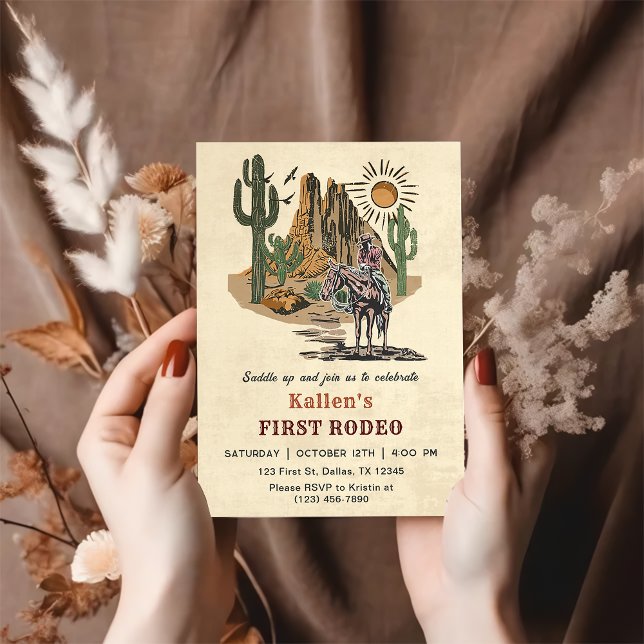 Cowboy Western Rodeo Wild West Birthday Party Invitation (Creator Uploaded)