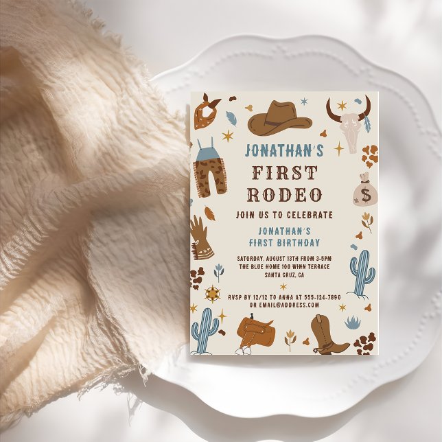 Cowboy Western Rodeo Wild West Birthday Photo Invitation (Creator Uploaded)