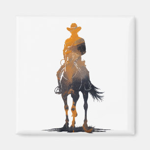 Cowboy Western Voyage Horse Silhouette Style Magnet
