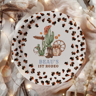 Cowboy Wild West 1st Rodeo Ranch Birthday Party Paper Plate