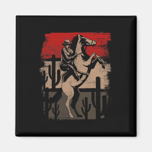 Cowboy Wild West Country Horseck Riding Horse Retr Magnet