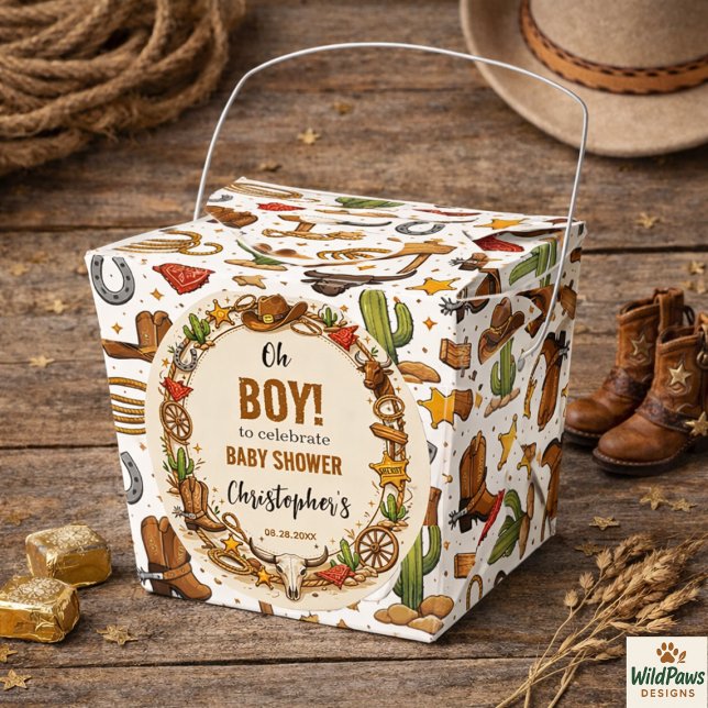 Cowboy Wild West Rodeo Ranch | Rustic Western Baby Favor Box (Cowboy Wild West Rodeo Ranch | Rustic Western Baby Favor Boxes
)