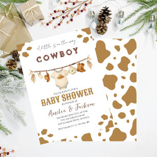 Cowboy Wild West Rodeo Western Boy Baby Shower  Invitation