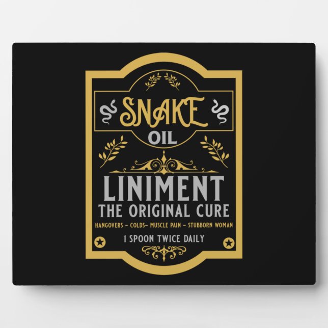 Cowboy Wild West Snake oil Plaque (Front)
