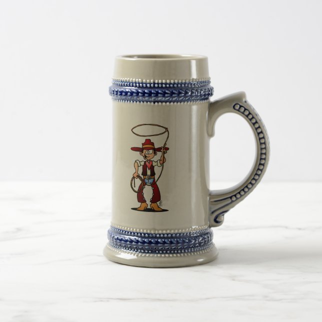 Cowboy with a lasso beer stein (Right)