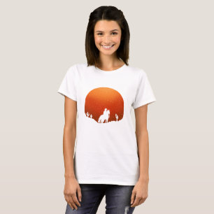 Cowboy with horse Wild West sunset landscape T-Shirt