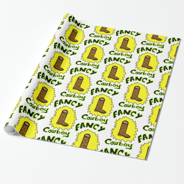 Cowboy Wrapping Paper (Unrolled)