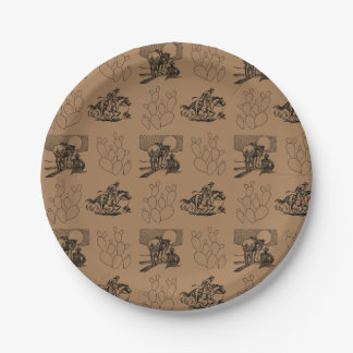 Cowboys and Cactus Paper Party Plate