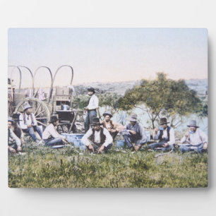 Cowboys at Lunch, 1904 (photo) Plaque
