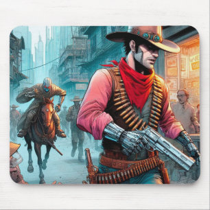 cowboys cyborg comics mouse pad