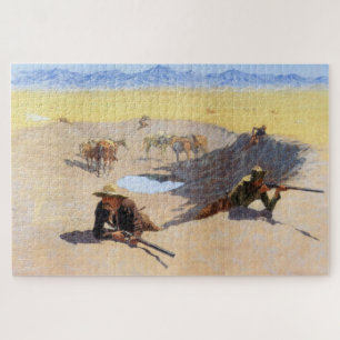 Cowboys Fighting for a Water Hole (by Remington) Jigsaw Puzzle