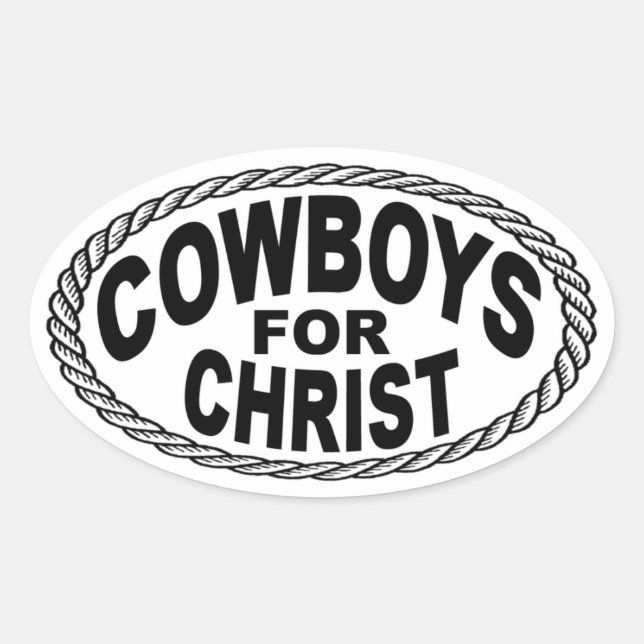 Cowboys for Christ Euro Style Oval Sticker (Front)