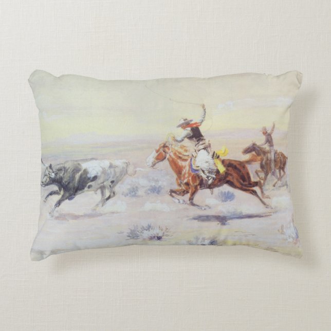 Cowboys from the Bar Triangle by CM Russell Accent Pillow (Front)