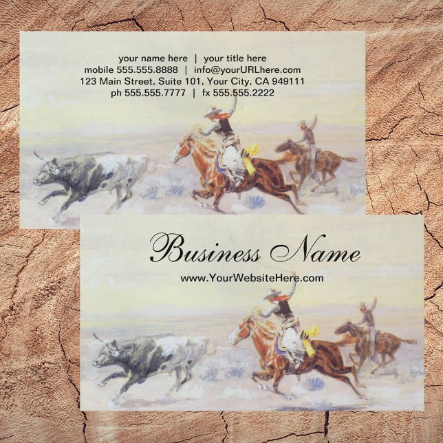 Cowboys from the Bar Triangle by CM Russell Business Card (Creator Uploaded)