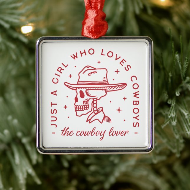Cowboys lover cowgirl country girl aesthetic metal ornament (Tree)