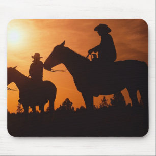 cowboys on horses mousepad