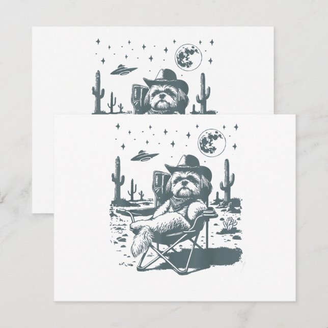  Cowboys UFO Western Invitation (Front/Back)
