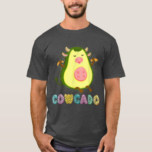 Cowcado Funny Avocado Vegan Vegetarians Cow Farmer T-Shirt