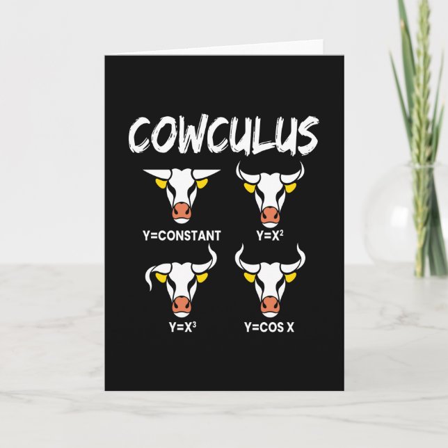 Cowculus Math Physics Cows Cow Card (Front)