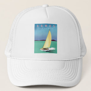 cowes isle of wight travel poster print. trucker hat