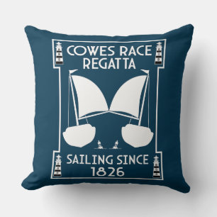 Cowes Isle of Wight Yacht Regatta Throw Pillow