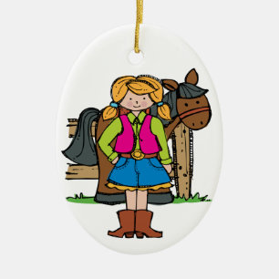 Cowgirl2 Ceramic Ornament