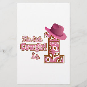 Cowgirl 1st Birthday Stationery