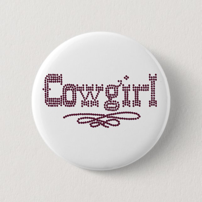 Cowgirl 2 Inch Round Button (Front)