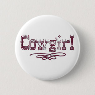 Cowgirl 2 Inch Round Button