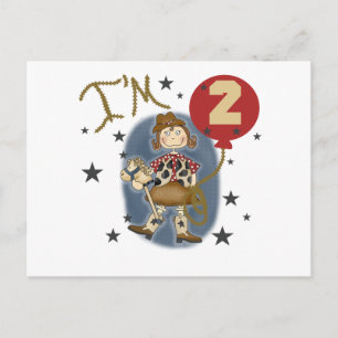 Cowgirl 2nd Birthday T-shirts and Gifts Postcard
