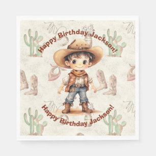 Cowgirl 5th Birthday Bash Invitation Napkin