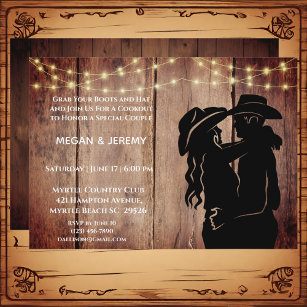 Cowgirl and Cowboy Cookout/BBQ Invitation