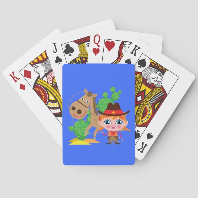 Cowgirl and Horse Playing Cards (Back)