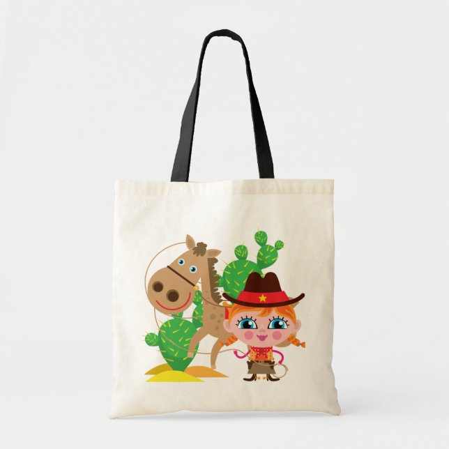 Cowgirl and Horse Tote Bag (Front)