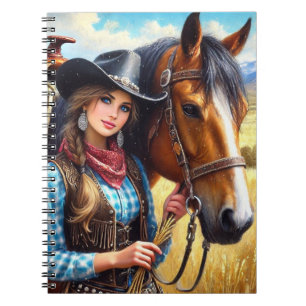 Cowgirl and Horse Western Notebook