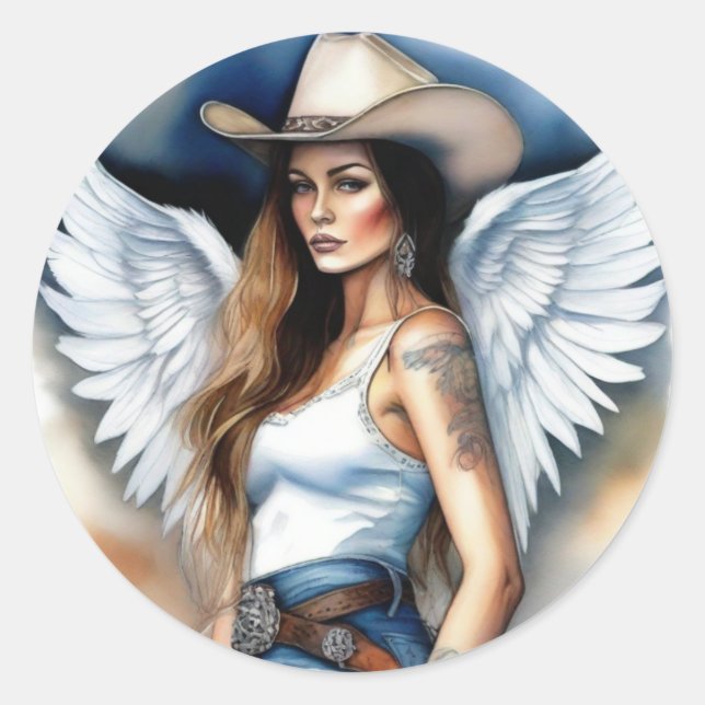 Cowgirl Angel Sticker (Front)