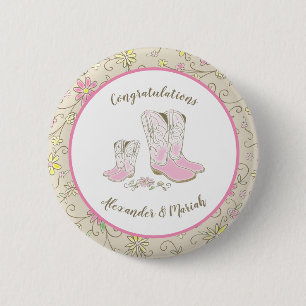 Cowgirl Baby Shower 2 Inch Round Button