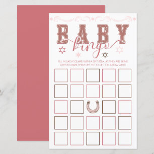 Cowgirl Baby Shower Bingo Game – Saddle Up Style