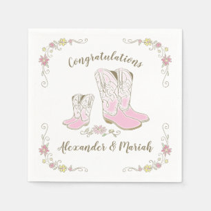 Cowgirl Baby Shower Country Western Pink Girl Napkin