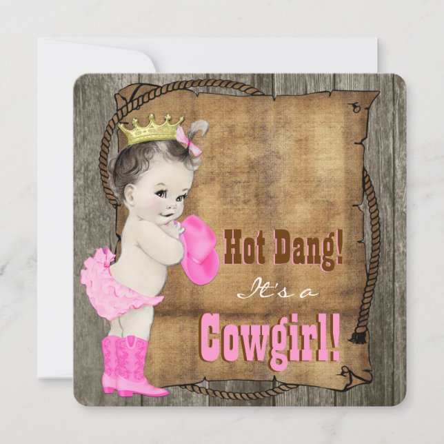 Cowgirl Baby Shower Invitation (Front)