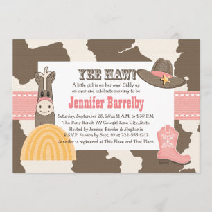 Cowgirl Baby Shower Invitations