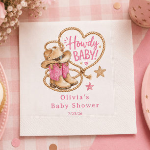 Cowgirl Baby Shower Paper Napkin