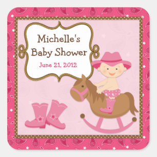 Cowgirl Baby Shower Sticker