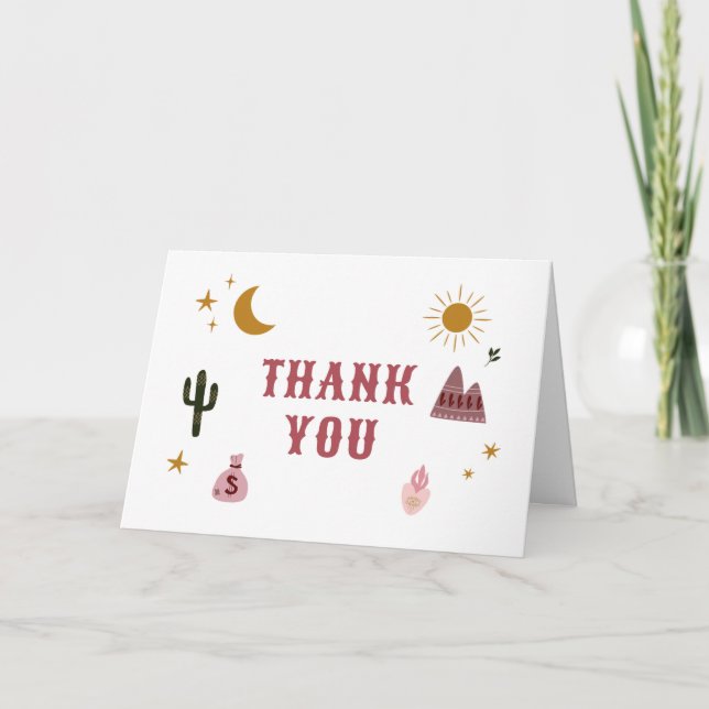 Cowgirl Baby Shower  Thank You Card (Front)
